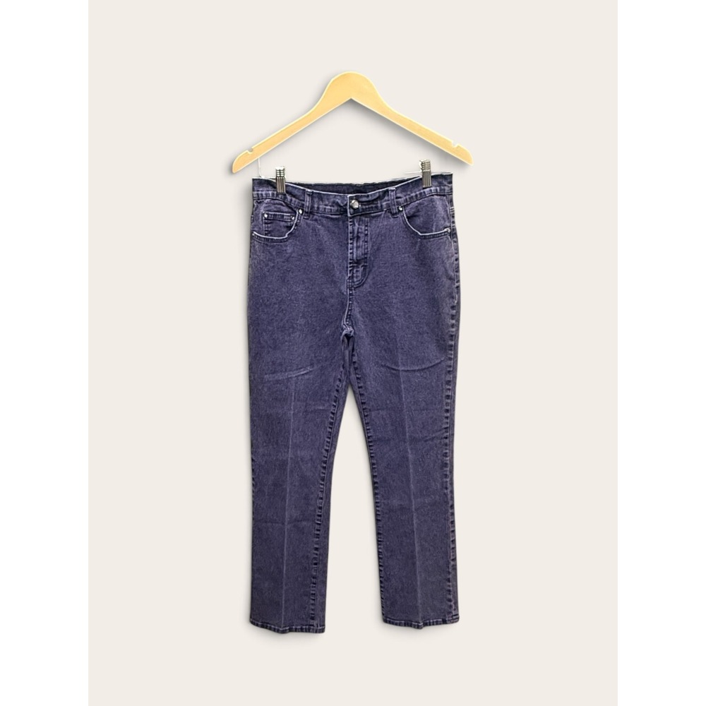 DG2 by Diane Gilman Purple Acid Wash Studded Straight Leg Jeans Womens Size 6